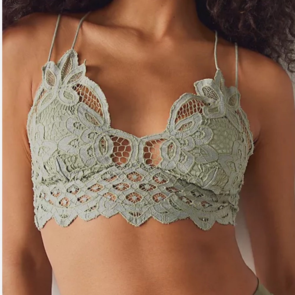 Free People Sage Green Lace Bralette